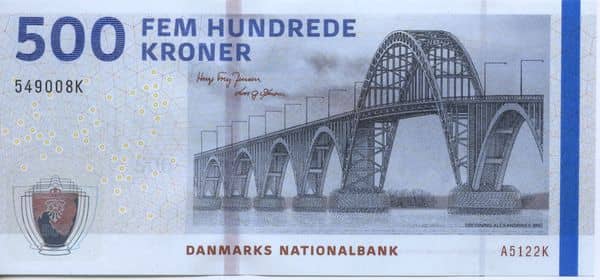 500 Kroner Danish Bridges and Antiquities from Denmark