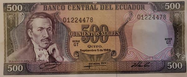500 Sucres from Ecuador