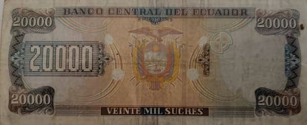20000 Sucres from Ecuador