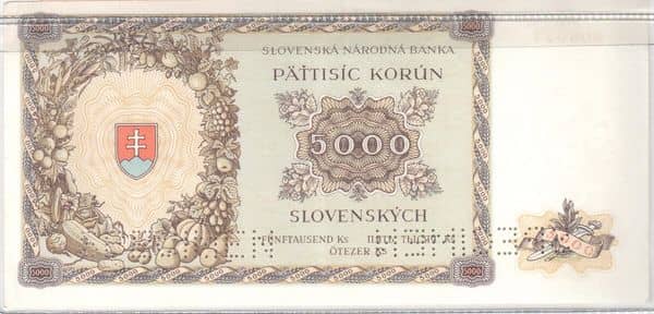5000 Korun from Slovakia
