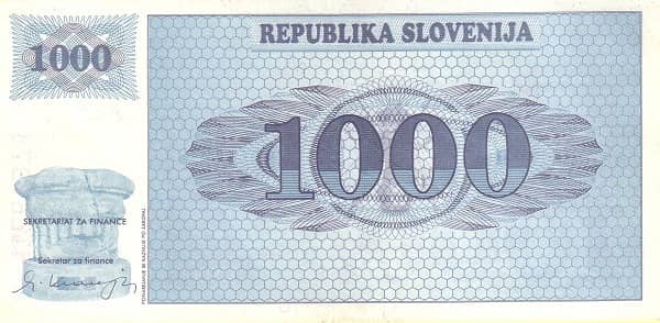 1000 Tolarjev from Slovenia