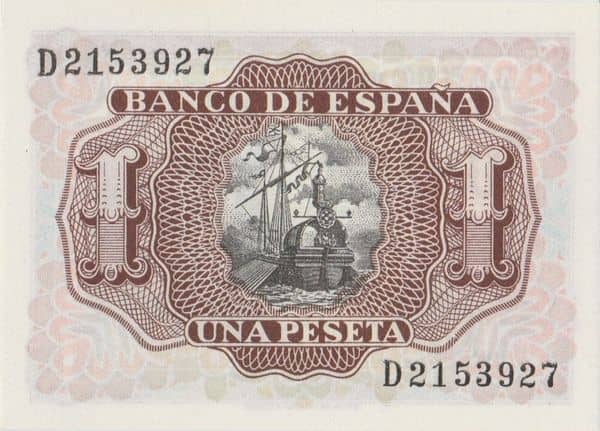 1 Peseta (Marqués de Santa Cruz) from Spain