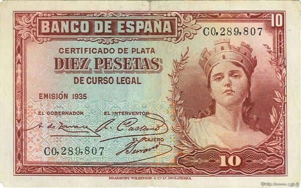 10 Pesetas (Certificado plata) from Spain