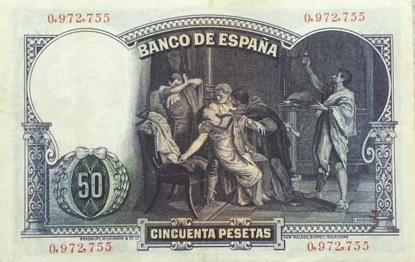 50 Pesetas (Eduardo Rosales) from Spain