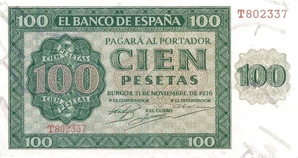 100 Pesetas from Spain