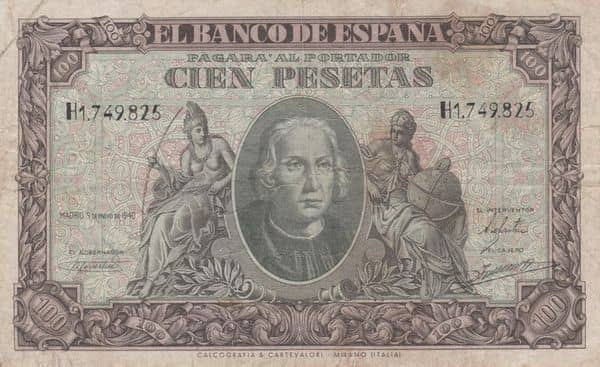 100 Pesetas (Cristobal Colón) from Spain
