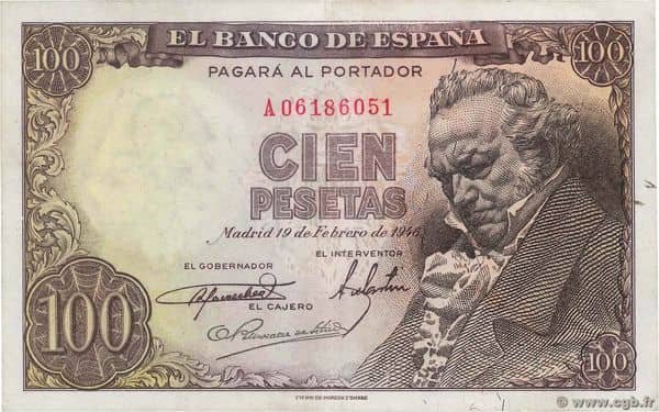 100 Pesetas (Francisco José de Goya y Lucientes) from Spain