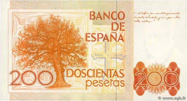 200 Pesetas (Leopoldo Alas Clarín) from Spain