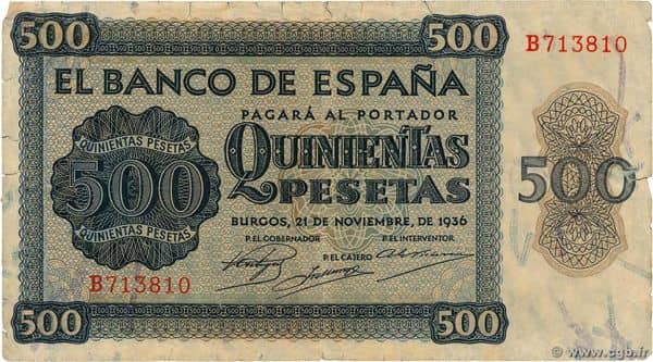 500 Pesetas from Spain