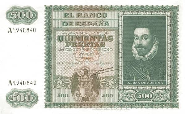 500 Pesetas (Don Juan de Austria) from Spain