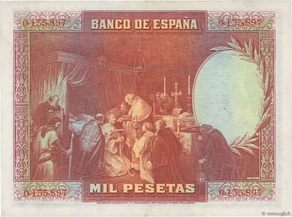 1000 Pesetas (Fernando III) from Spain