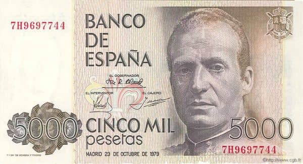 5000 Pesetas (Juan Carlos I) from Spain