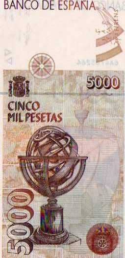 5000 Pesetas (Cristóbal Colón) from Spain