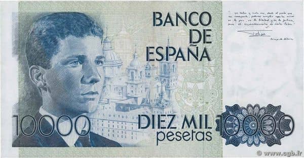 10000 Pesetas (Juan Carlos I) from Spain