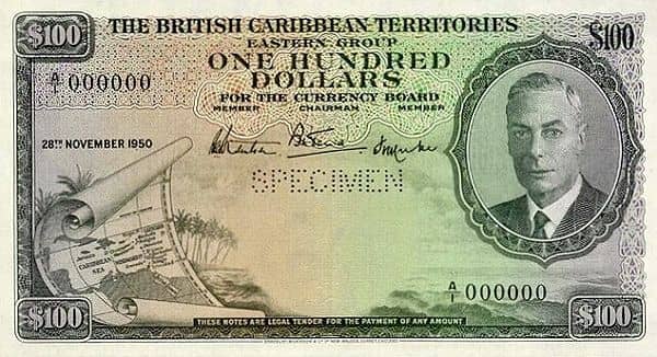 100 Dollars from Eastern Caribbean States