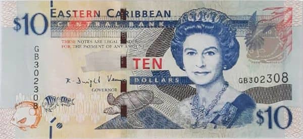 10 Dollars from Eastern Caribbean States
