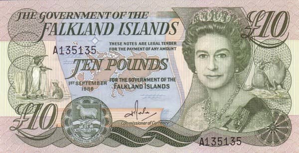 10 Pounds Elizabeth II from Falkland Islands