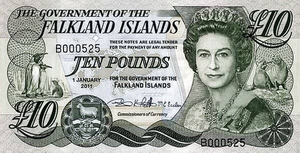 10 Pounds Elizabeth II from Falkland Islands