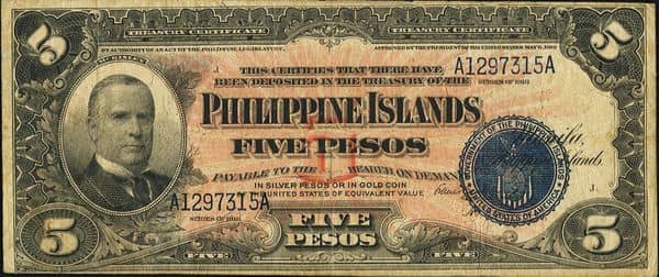 5 Pesos Treasury certificate from Philippines