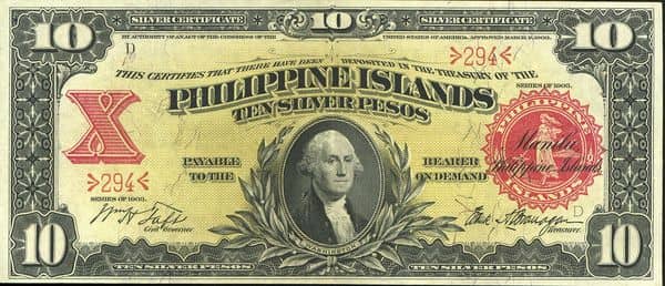 10 Pesos Silver certificate from Philippines