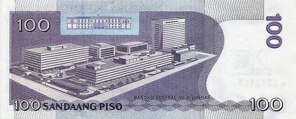 100 Piso 20 Years of the Central Bank from Philippines