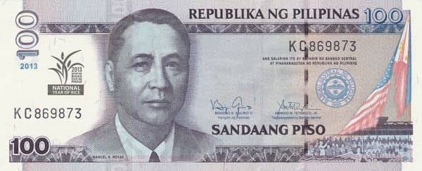 100 Piso National Year of Rice from Philippines