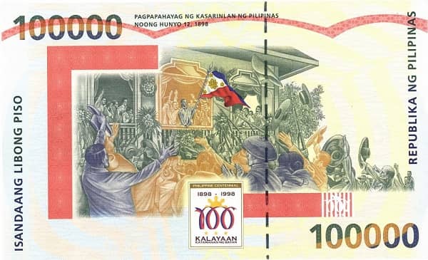 100000 Piso Philippine Independence from Philippines