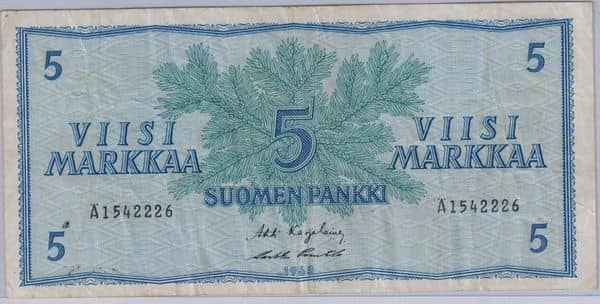 5 Markkaa from Finland