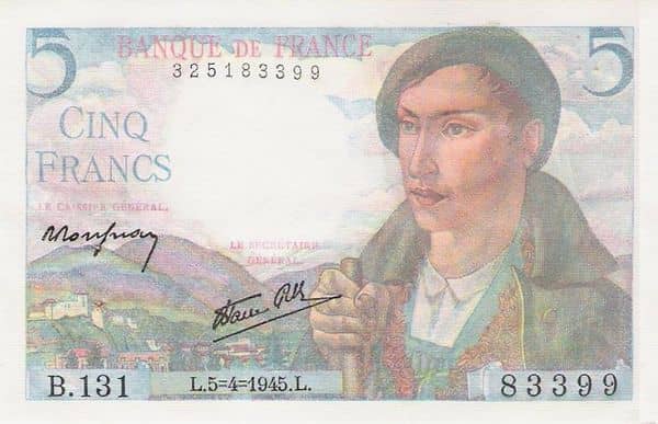 5 Francs Berger from France