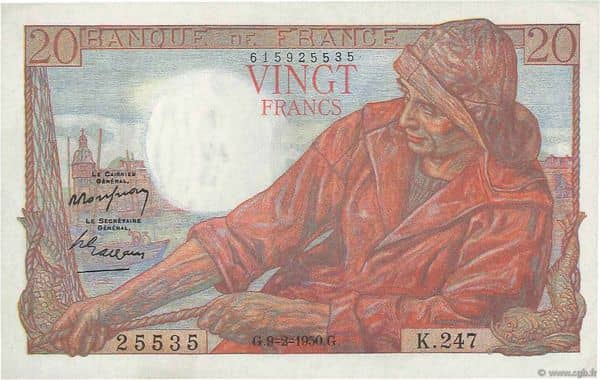 20 Francs Pêcheur from France