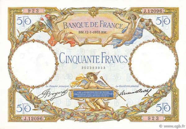 50 francs Luc Olivier Merson from France