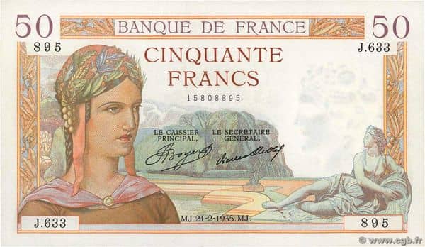 50 francs Cérès from France