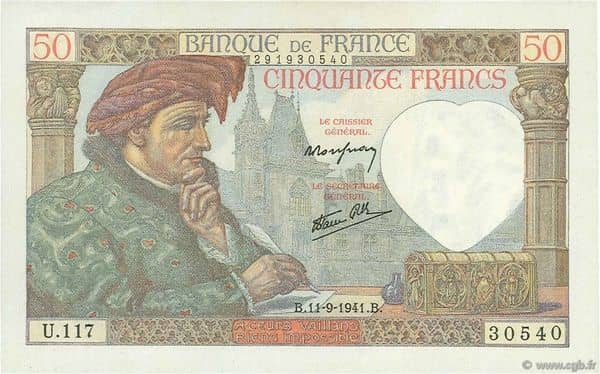 50 francs Jacques Coeur from France