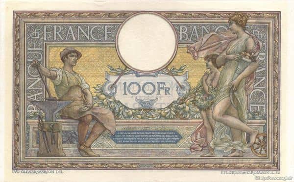 100 francs Luc Olivier Merson from France