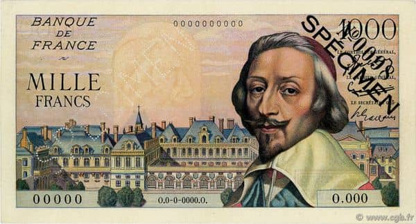 1000 Francs Richelieu from France