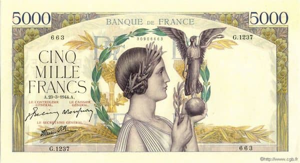 5000 Francs Victoire from France