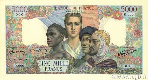5000 Francs Empire Français from France