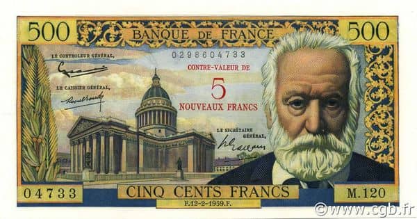 nouveaux francs Victor Hugo from France