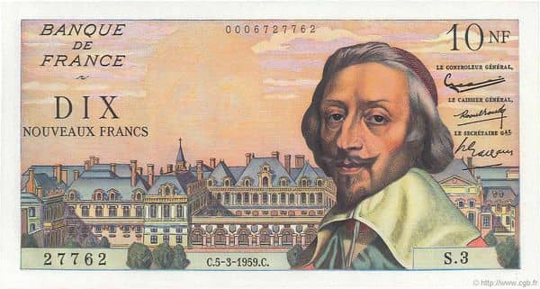 10 nouveaux francs Richelieu from France