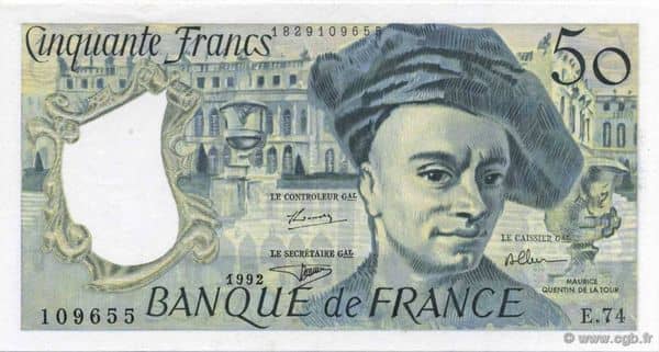 50 Francs Quentin de la Tour from France