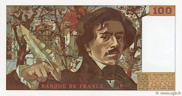 100 Francs Delacroix from France