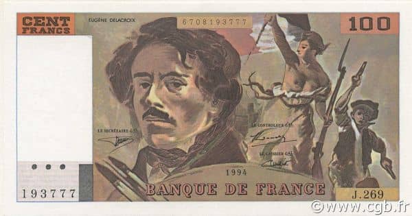 100 francs Delacroix from France