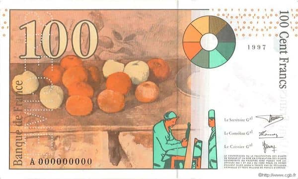 100 Francs Cézanne from France