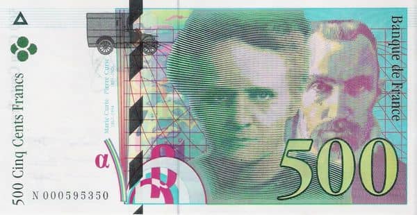 500 Francs Pierre et Marie Curie from France