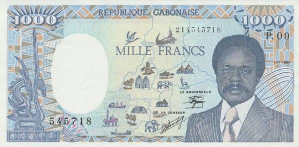 1000 Francs from Gabon