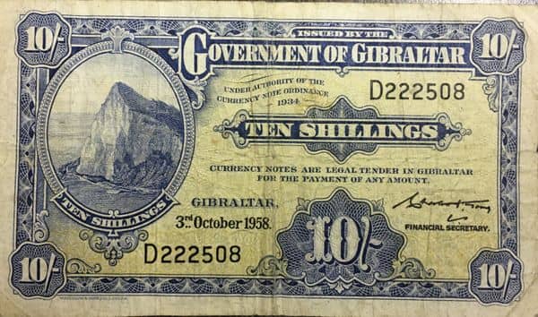 10 Shillings from Gibraltar
