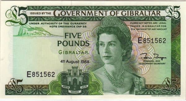 5 Pounds Elizabeth II from Gibraltar