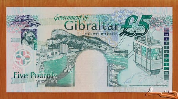 5 Pounds Millennium from Gibraltar
