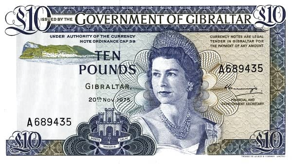 10 Pounds Elizabeth II from Gibraltar