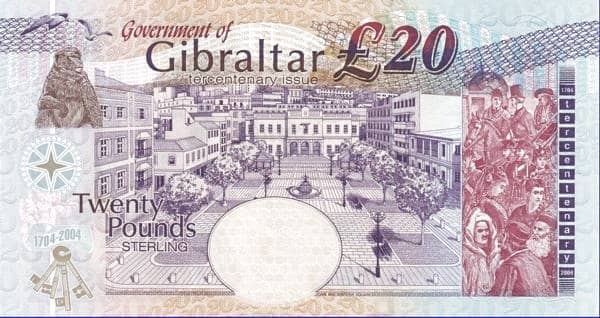 20 Pounds 2004 - Tercentenary of British Rule from Gibraltar